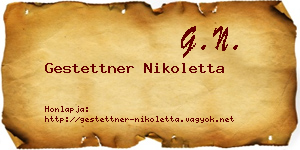 Gestettner Nikoletta névjegykártya